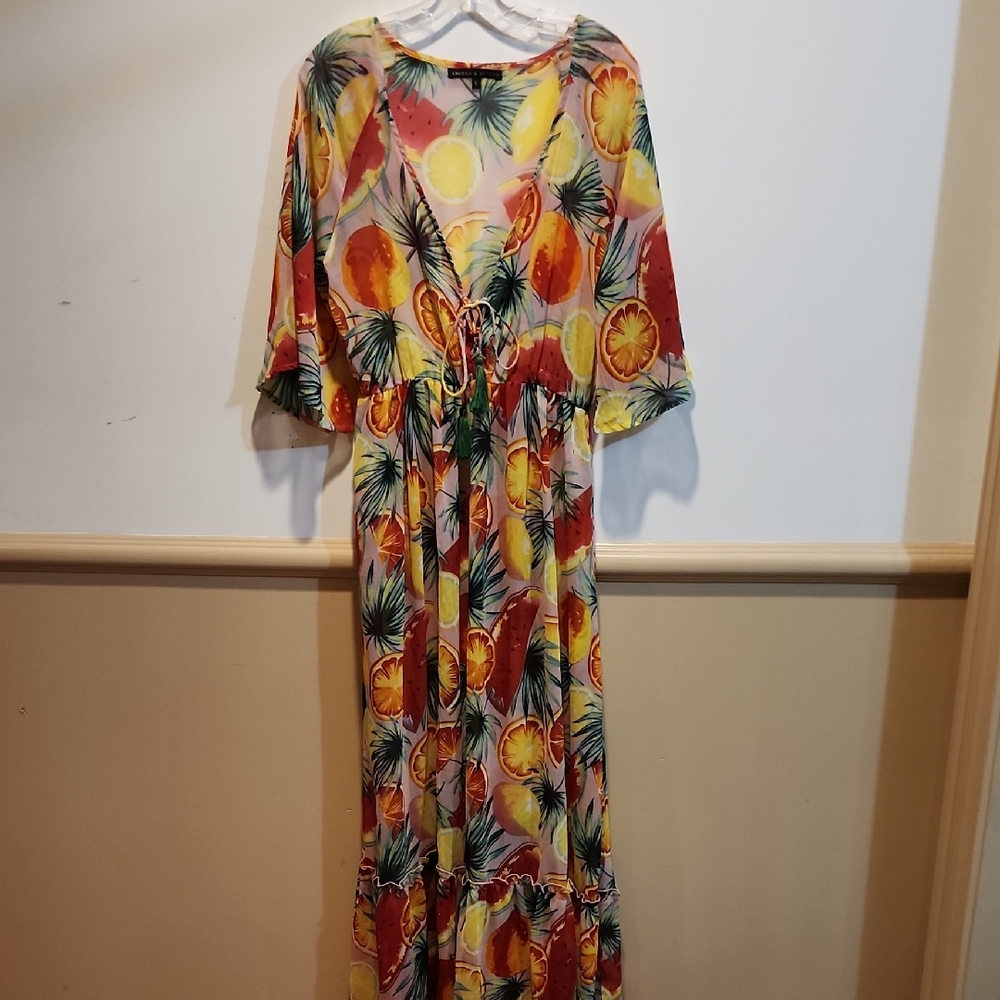Tropical Print Swim Coverup